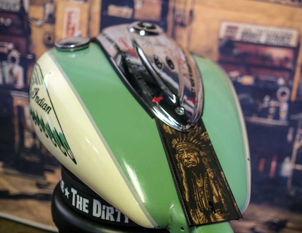 Thumbnail: Hot Leather Indian Warrior Chief Touring Motorcycle Leather Gas Tank Bib Panel