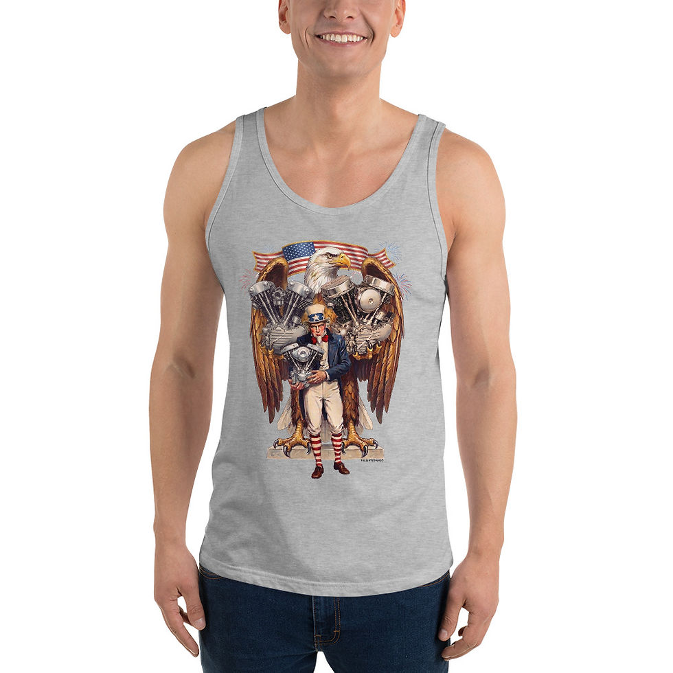 Thumbnail: USA Eagle Uncle Sam Shovelhead Knucklehead Panhead Unisex Tank Top