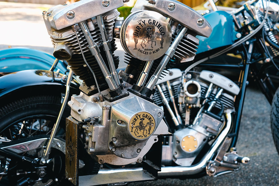 Thumbnail: Dirty Gringo Dead Horse Brass Shovelhead Evo Points Timing Cover Harley Davidson