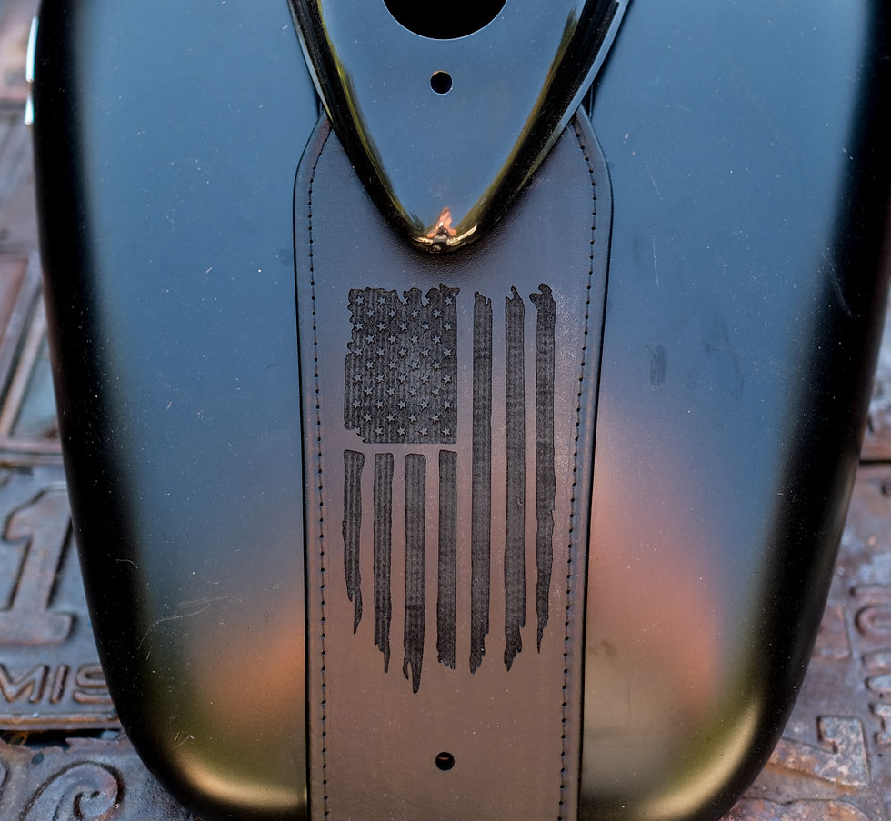 Thumbnail: Leather Gas tank Panel USA Flag 2008 2017 Heritage Softail Slim Harley Davidson