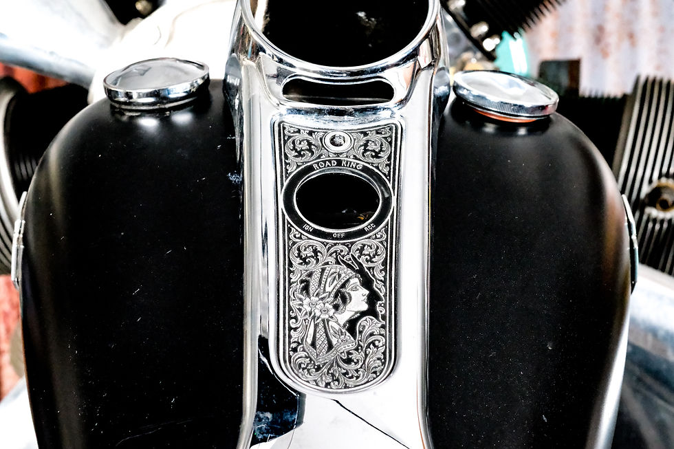 Tattoo Gypsy Devil Custom Engraved Black Metal 2004 Harley Road King Dash insert