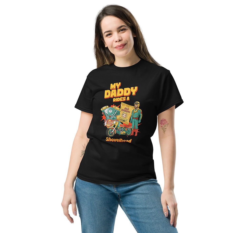 Thumbnail: My Daddy Ride an Old School Shovelhead Motorcycle Unisex classic tee