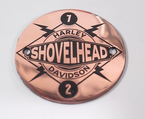 ハッピー11個 Polished Copper 1972 Shovelhead Points timing timer Cover