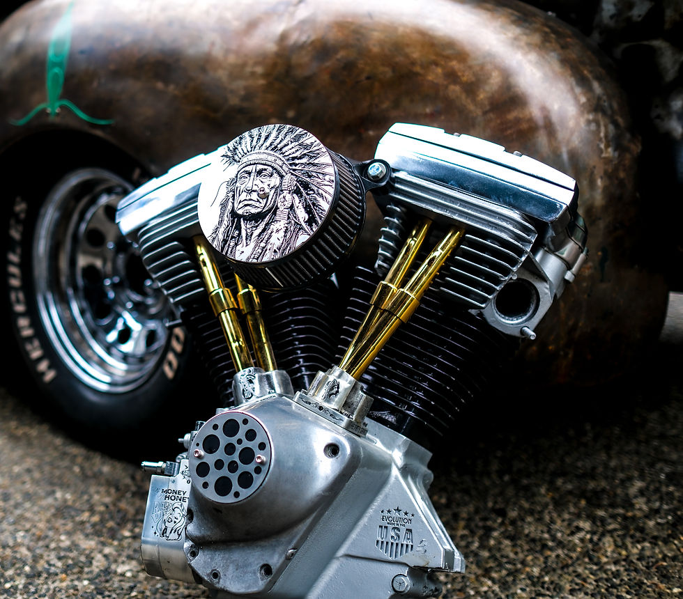 Thumbnail: Single Hole Indian Chief Harley Engraved Air Cleaner Cover Cap Engraved 5.5 Inch