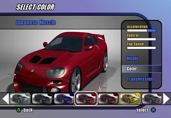 Burnout 2, Point of Impact, PlayStation 2, car, select