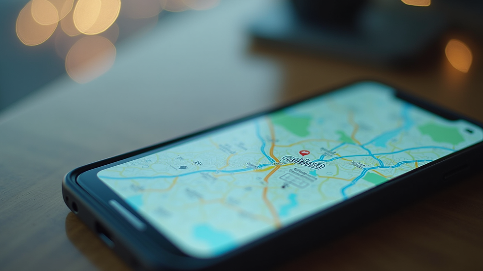 Close-up view of a smartphone with a map of Narita city on the screen