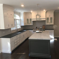 Carrara Marble Mitered Island