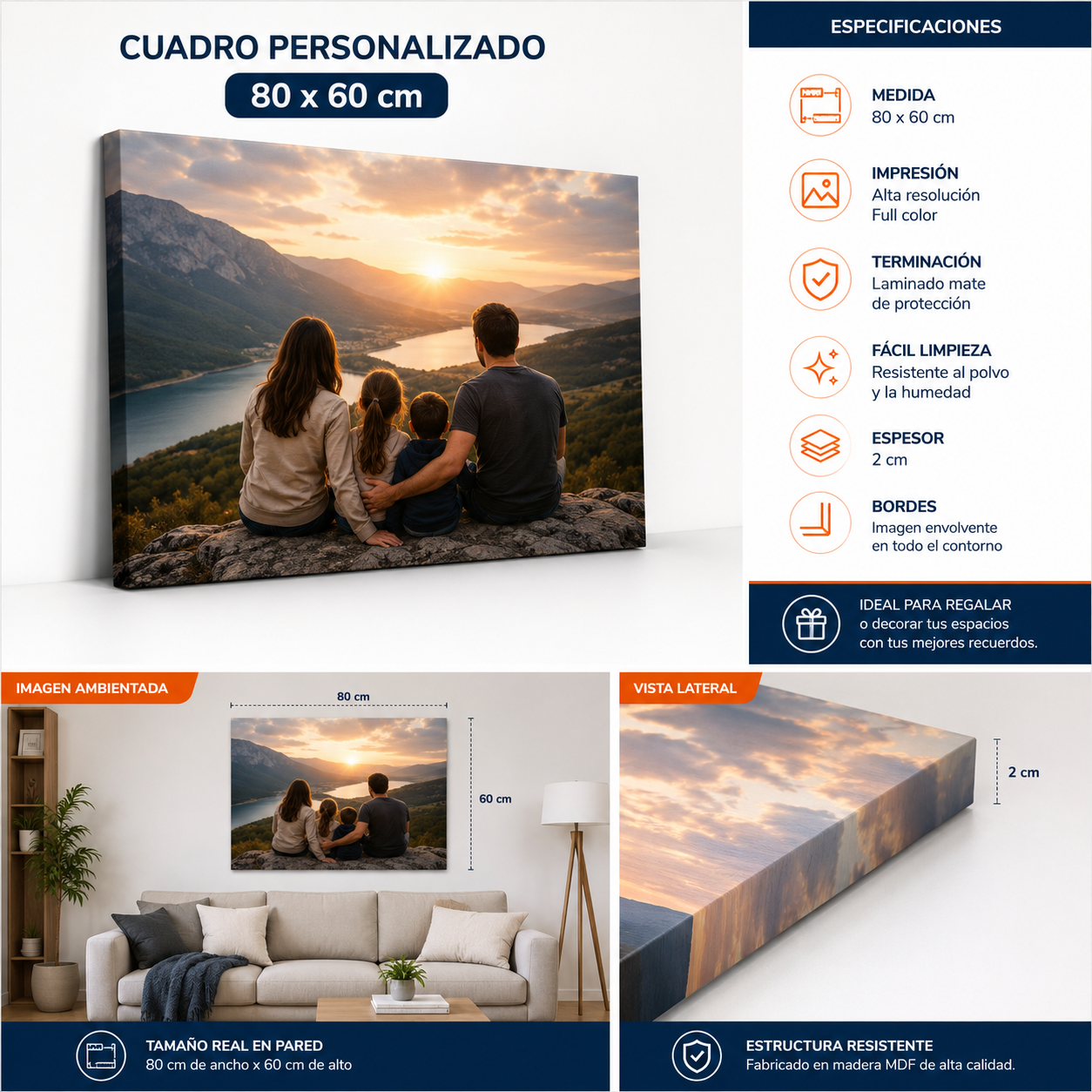 Cuadro Personalizado 80x60 cm