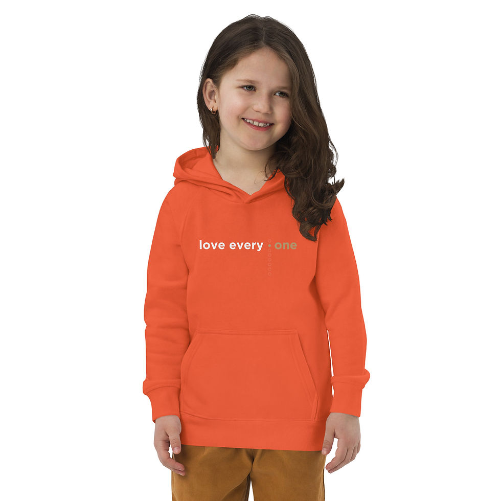 Thumbnail: "Love Every... One." - Kids eco hoodie