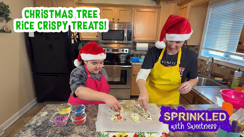 Sprinkled with Sweetness: Making Christmas Tree Rice Krispie Treats with Chef Rebecca & Chef Natalya