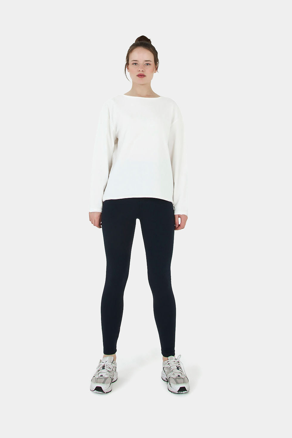 Küçük resim: Selvey - Likralı Geniş Yaka Uzun Kol Oversize Basic
