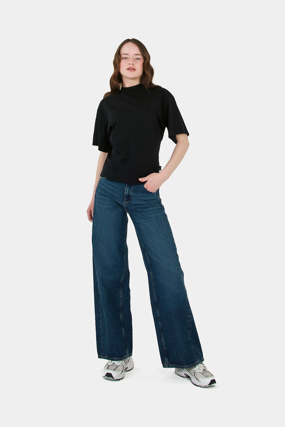 Küçük resim: Marinasko - Merserize Belden Fit Oturmalı Dik Yaka Basic T-shirt