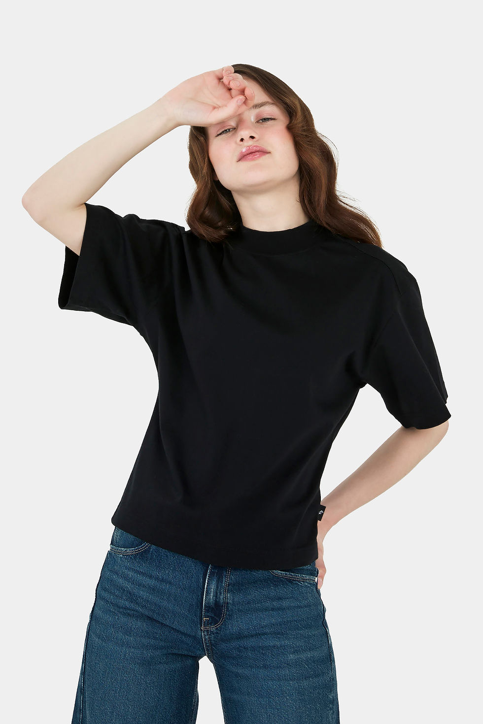 Küçük resim: Marinasko - Merserize Belden Fit Oturmalı Dik Yaka Basic T-shirt