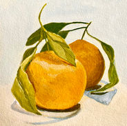 tangerines gouache still life