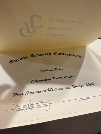 Congratulations to our team's Kate Rubey, MD, who got the Outstanding Poster Award at the GRC!