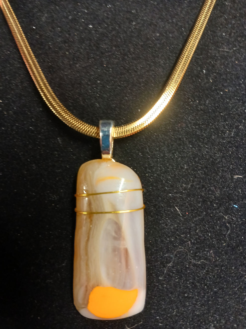 Thumbnail: Handmade Fused Glass Pendant Necklace