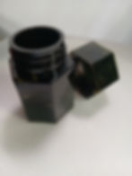 Thumbnail: Midnight Emerald Hex Screw Top Jar — Green Gold Marbled Airtight Storage Jar