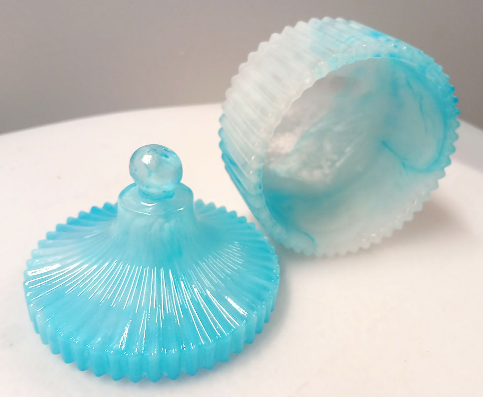 Thumbnail: Ocean Mist Trinket Jar with Lid – Handmade Jewelry Storage