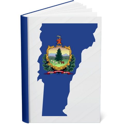 A book with the state of Vermont and its seal on the cover.