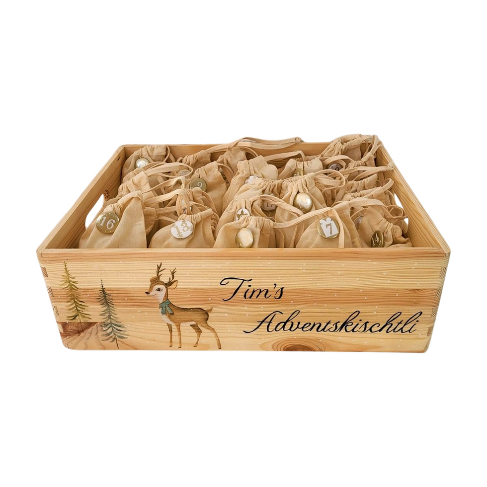 Adventskischtli Hirsch mit Schal