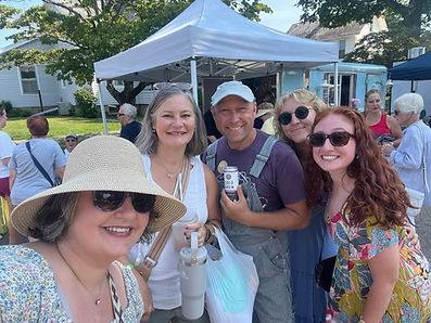 A crowd of happy people enjoying Lavender Fest in McConnelsville, Ohio