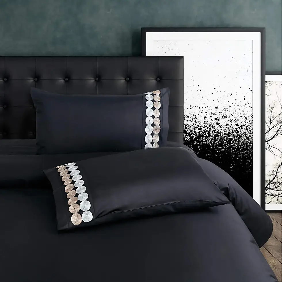 black-embroidery-bedsheets