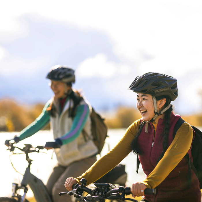 Cycling at Lake Tekapotakapo, Canterbury