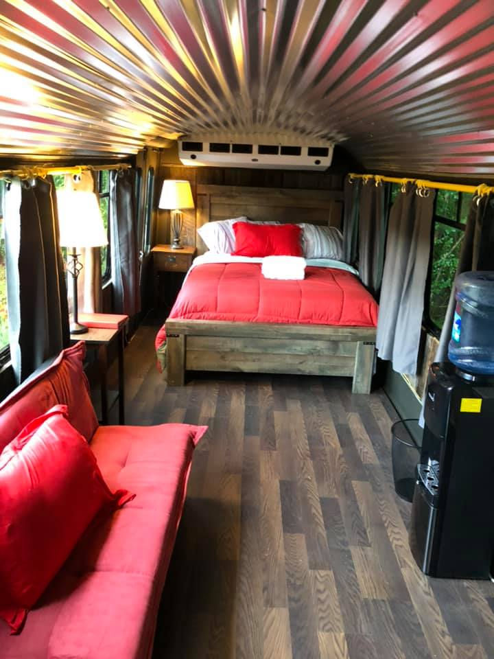 Lodging favorite,the converted bus at Canal Cabins, Paw Paw, WV. Photo courtesy Canal Cabins