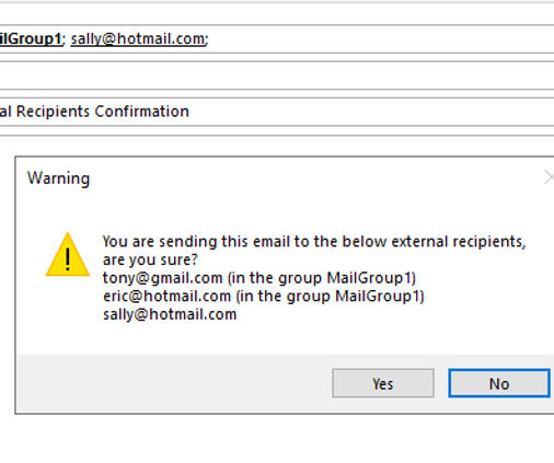 Cofirmation of sending email