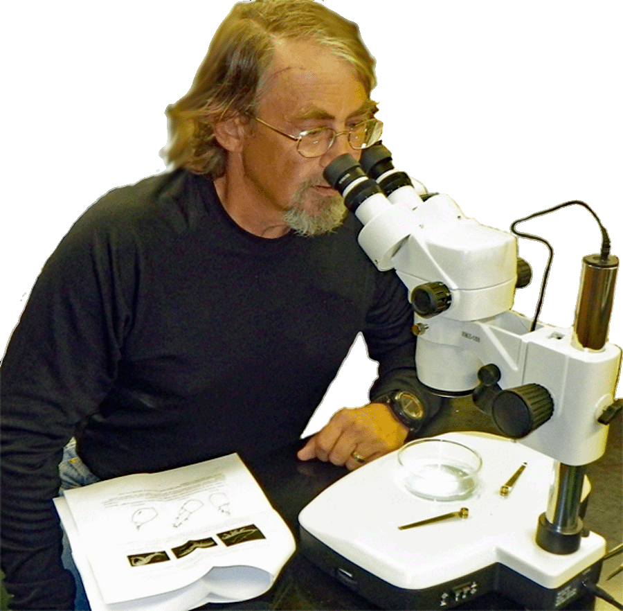 Richard at microscope