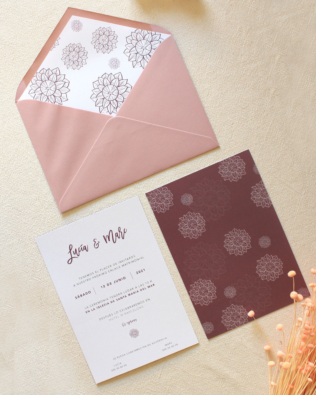 Invitación "Tarjeta Rosa"