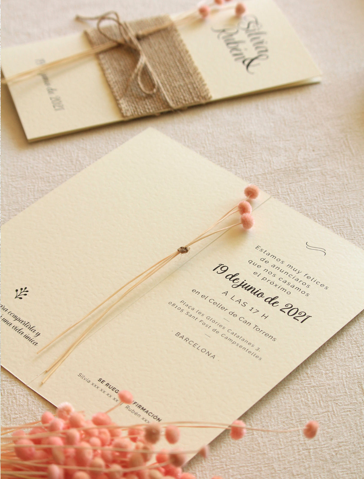 Invitación "rustic crema"