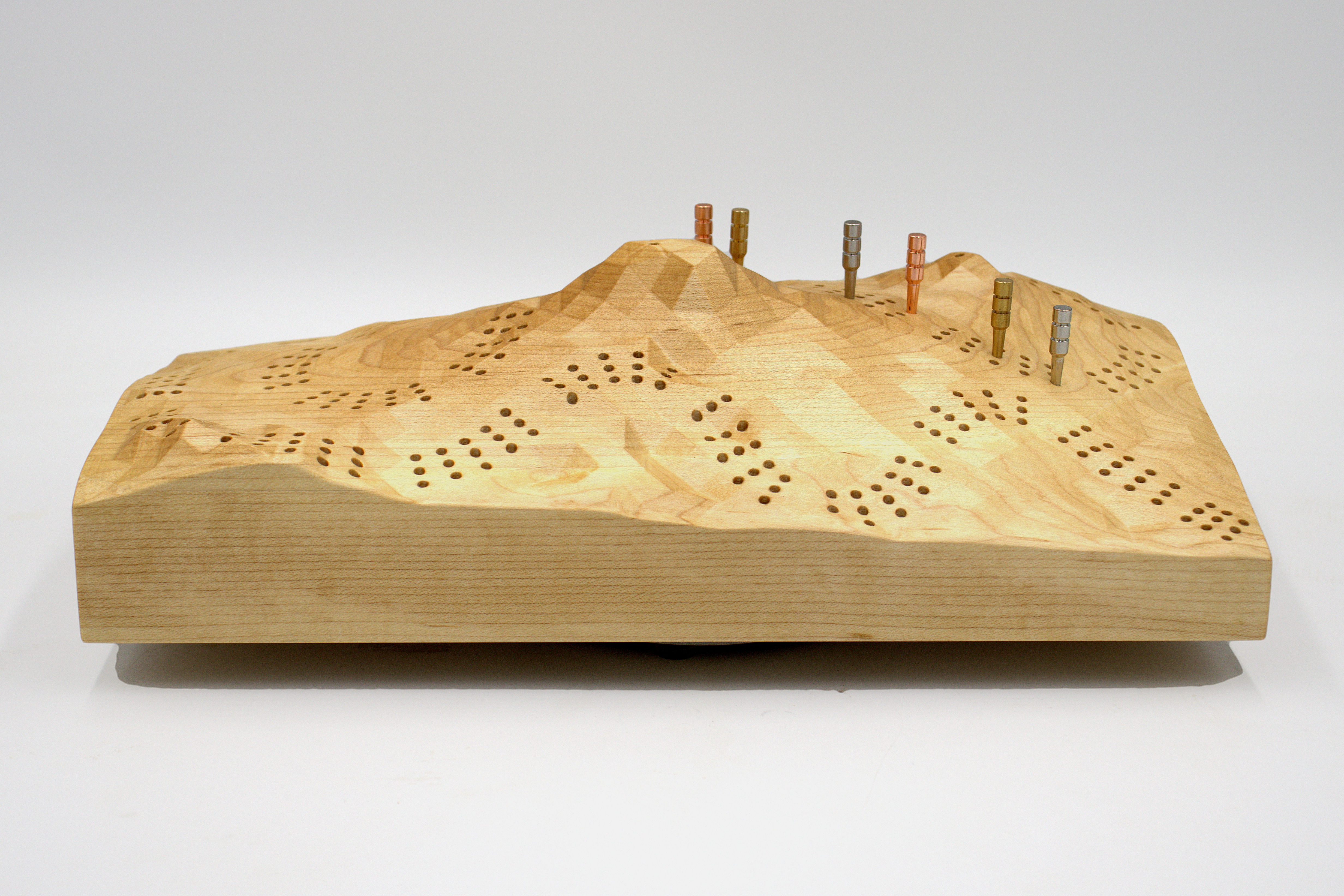 Mount Kilimanjaro topographic cribbage board, back view