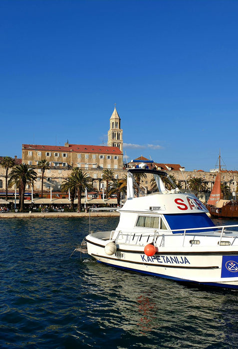Police boat in Split harbor, Croatia