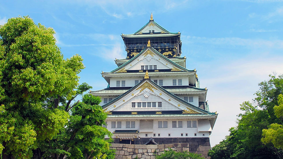 Osaka Castle: Majestic Japanese castle amidst lush greenery