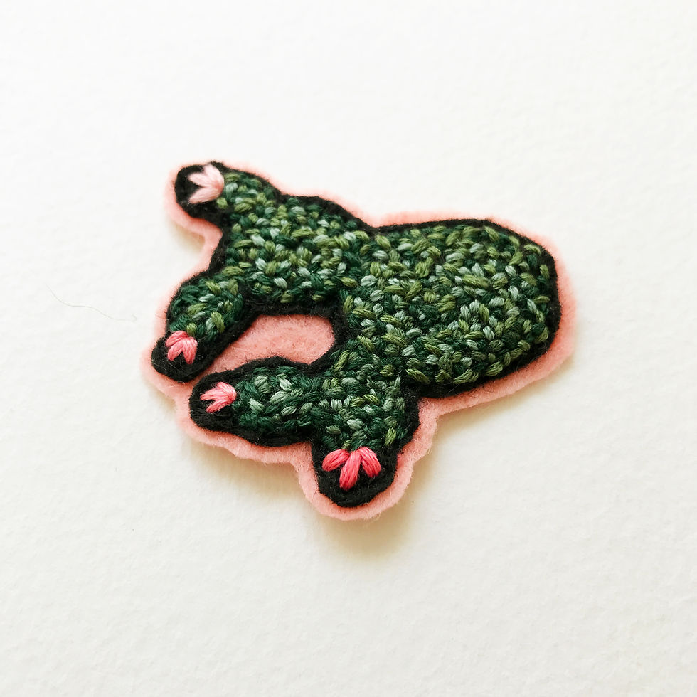 Thumbnail: Cactus Patch No 4 - Hand embroidered patch