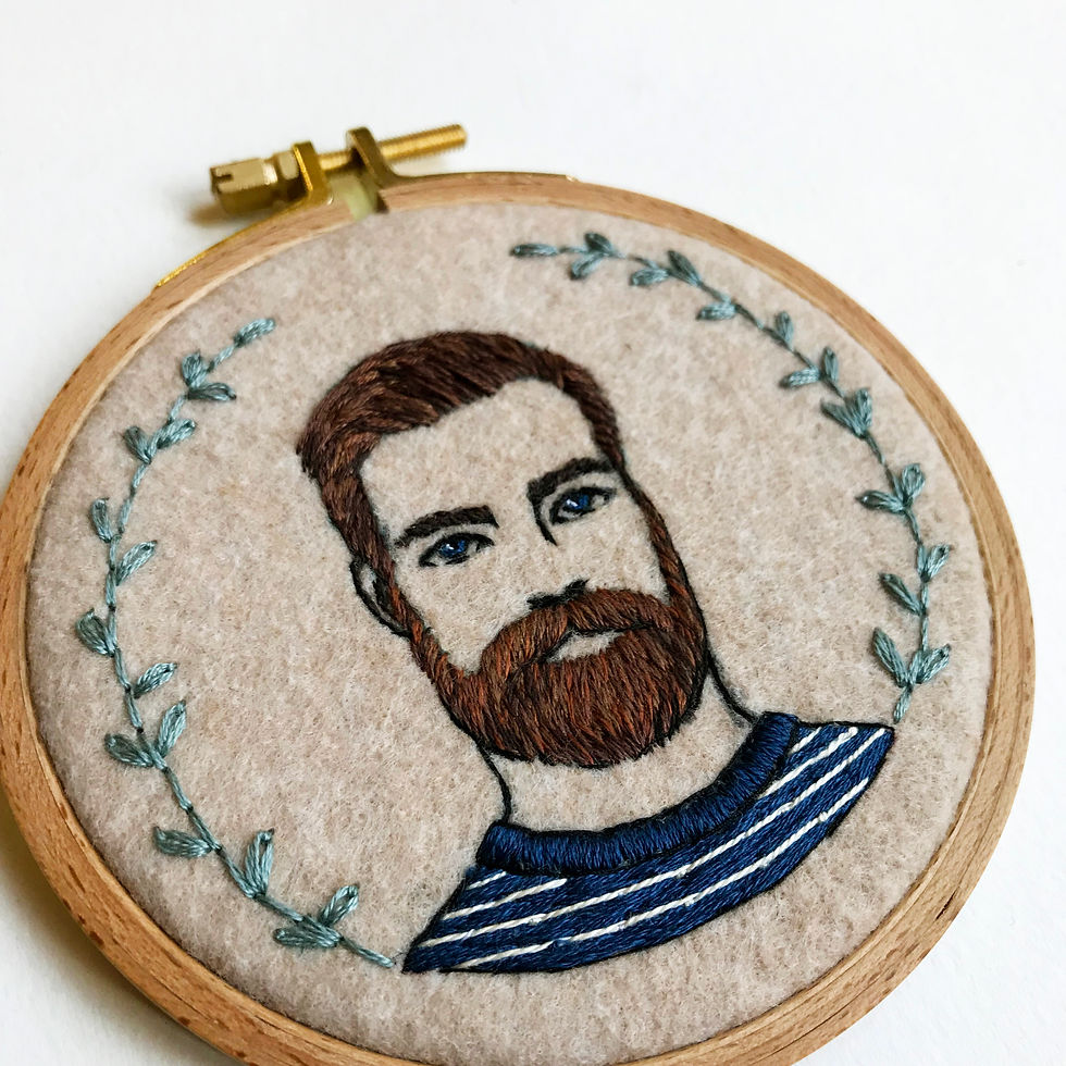 Thumbnail: Reserved for Rachael - Embroidered Portrait