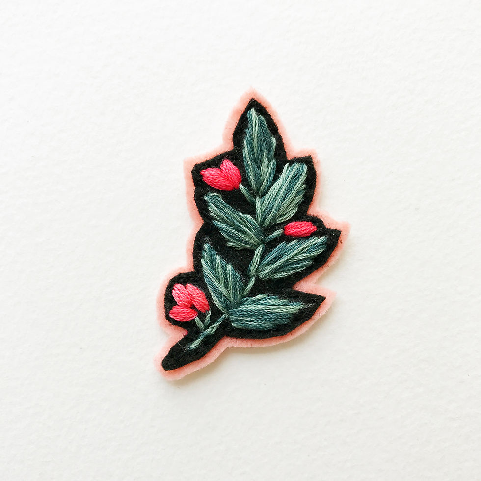 Floral Patch No 2 - Hand embroidered patch