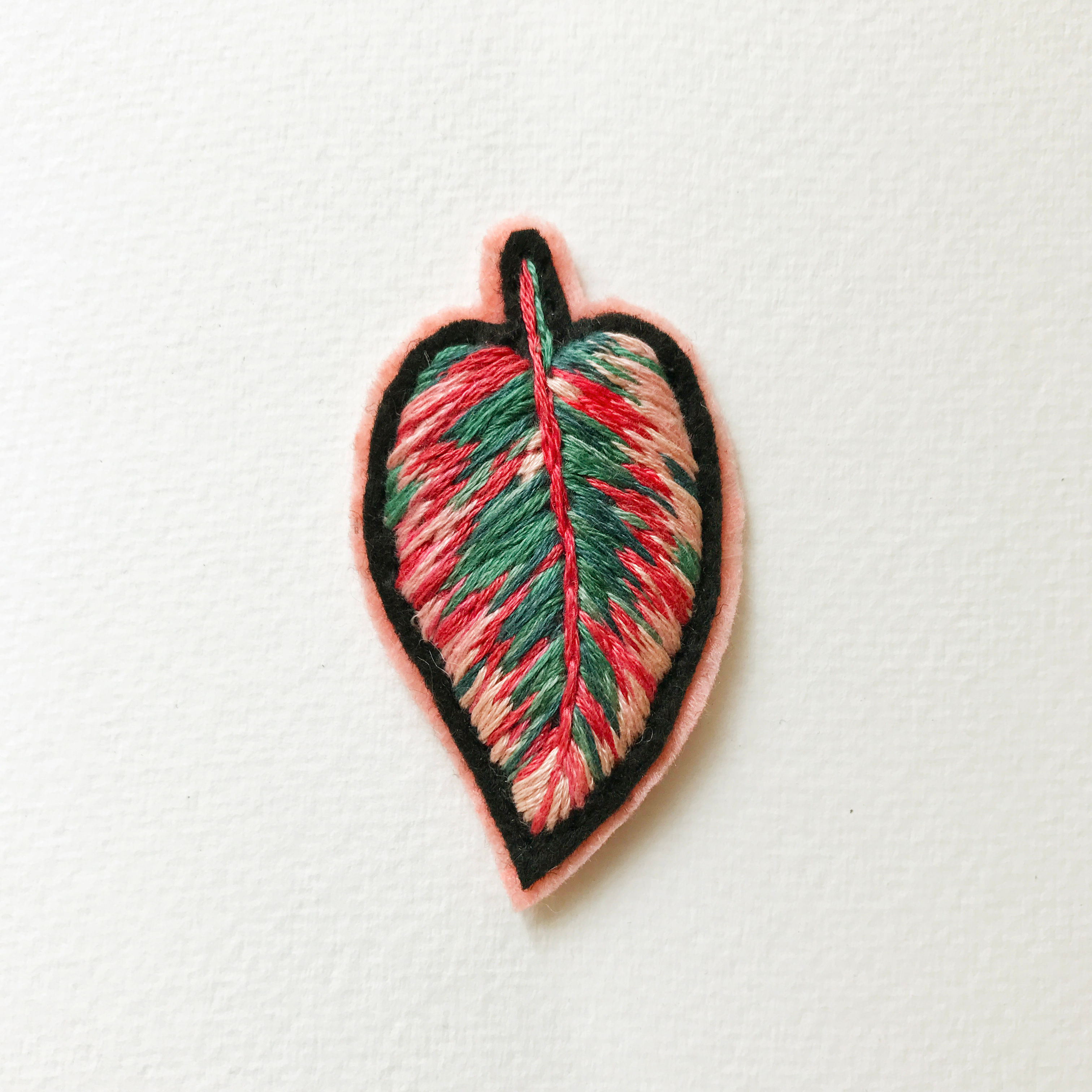 Leaf Patch No 1 - Hand embroidered patch