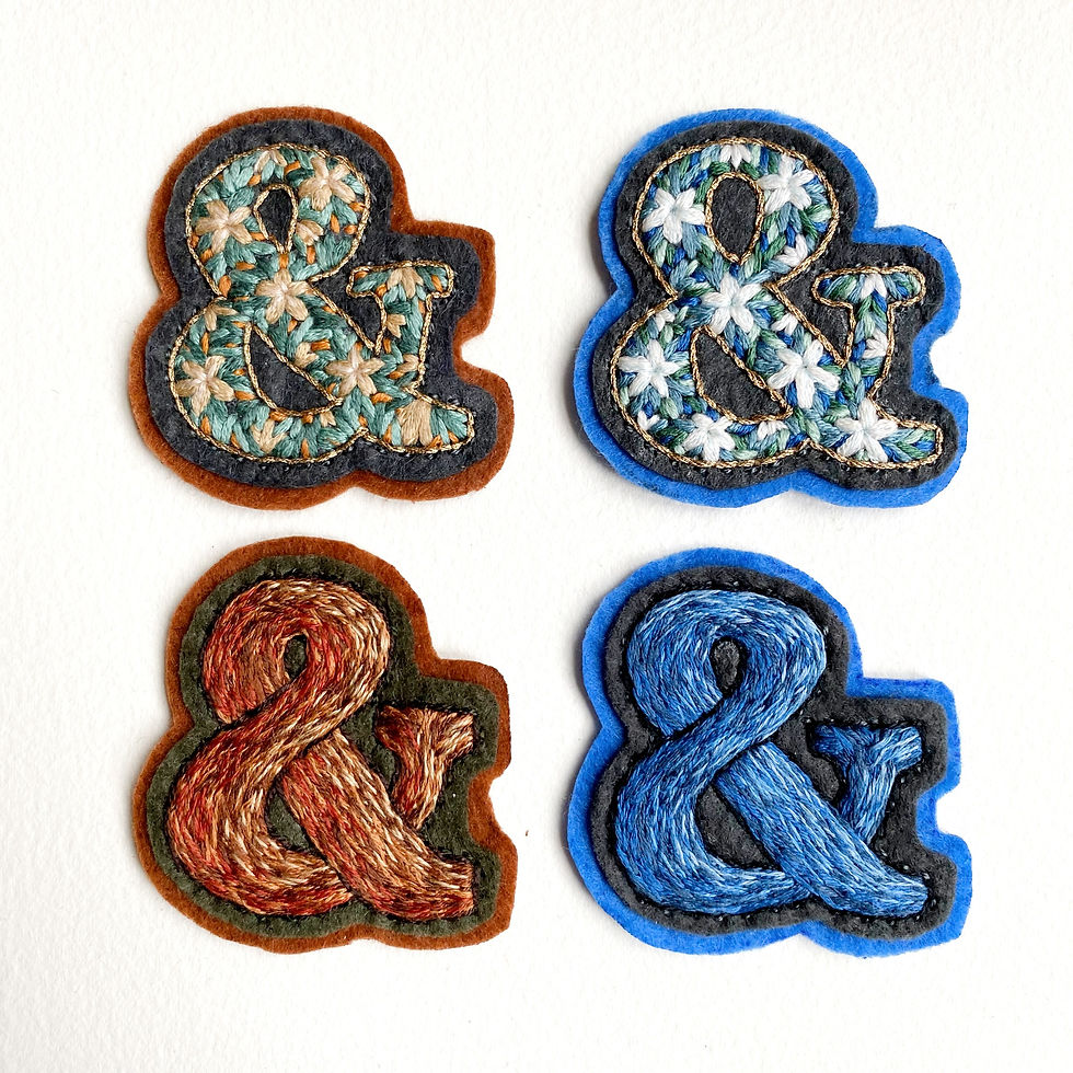 Thumbnail: Brown-khaki ampersand hand embroidered patch