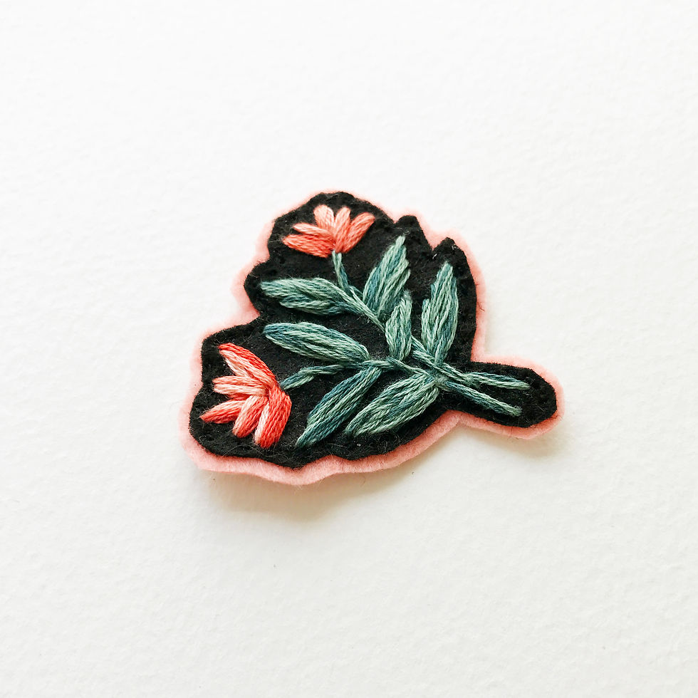 Thumbnail: Floral Patch No 3 - Hand embroidered patch
