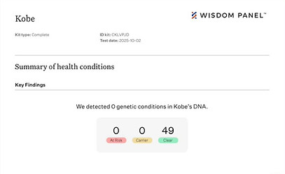 health test results for bengal king