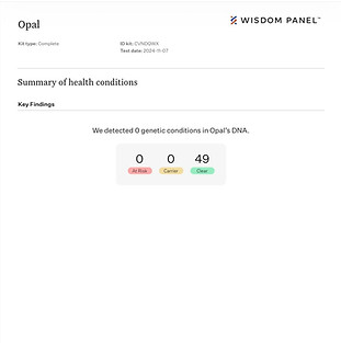 health test results for bengal queen