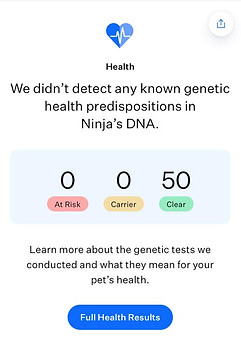 health test results for bengal queen