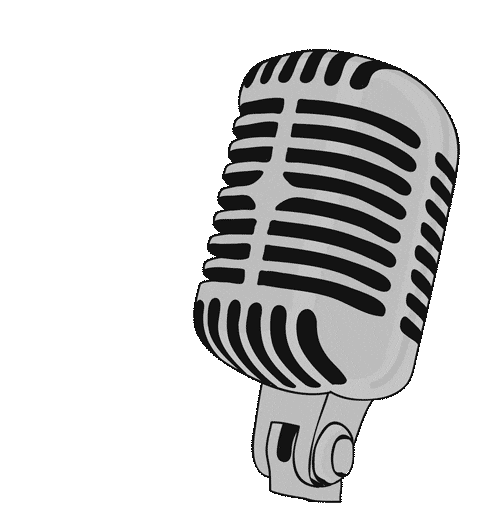 An animated karaoke microphone representing karaoke services provided by DJ in the Hamptons