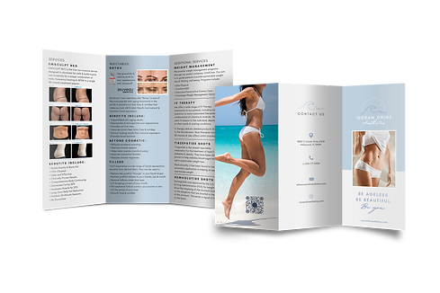 Ocean Drive Aesthetics Tri-fold Brochure Design by Kota Marketing