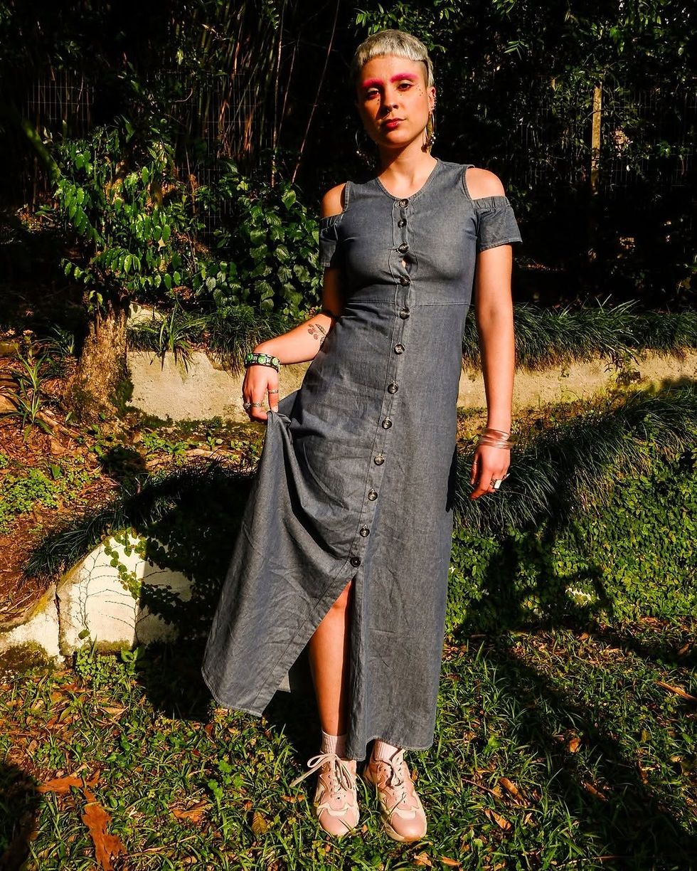 Miniatura: Vestido jeans longo