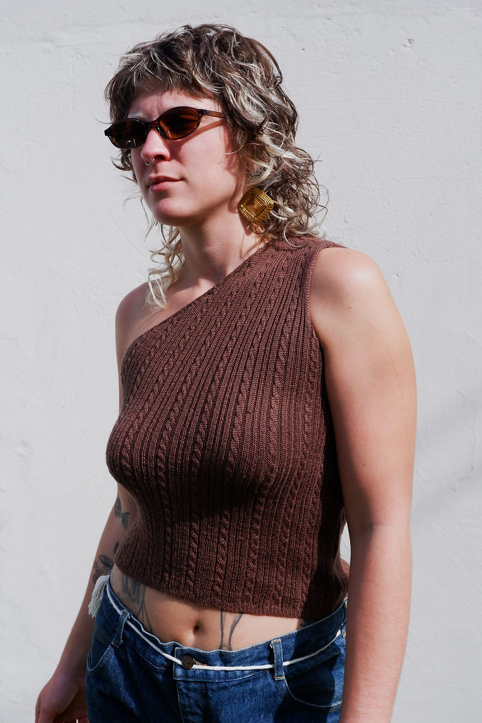 Miniatura: Blusa tricô um ombro só.