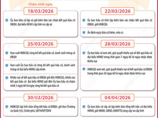 Các mốc thời gian sau khi diễn ra cuộc bầu cử đại biểu Quốc hội khóa XVI và HĐND các cấp nhiệm kỳ 2026-2031