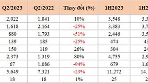 There are 10 banks announcing business results for the first 6 months of 2023